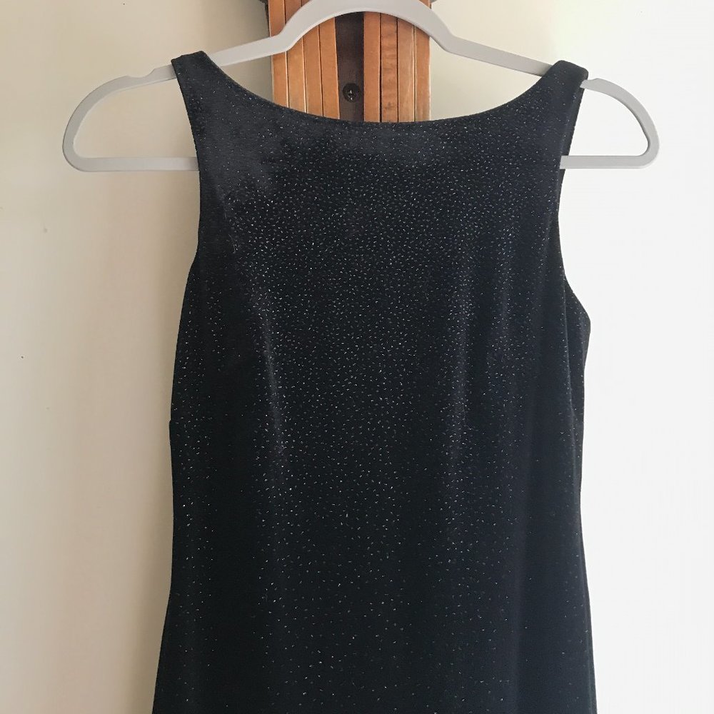 Vintage Black Velvet Evening Dress